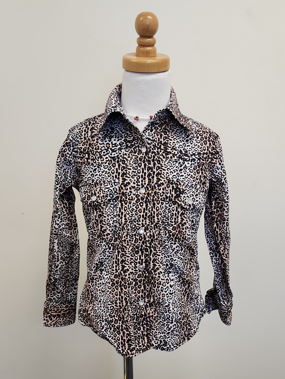 Cowgirl Hardware Girls Leopard Print Western Shirt Size XS 5